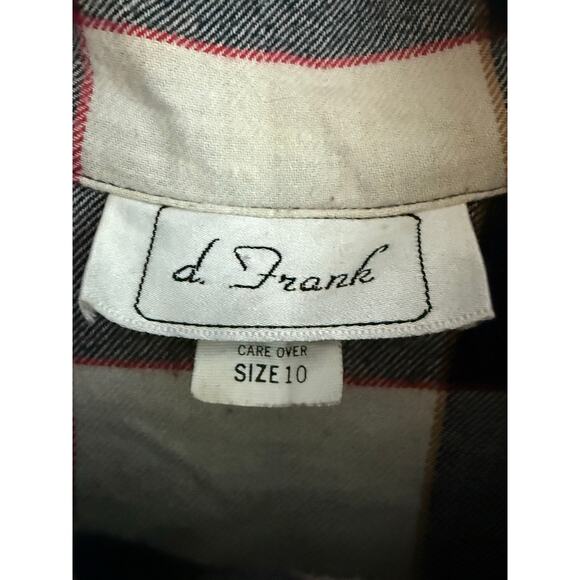 Vintage d.Frank Black and White Plaid 100% Cotton Midi Dress Size 10 - Picture 5 of 9